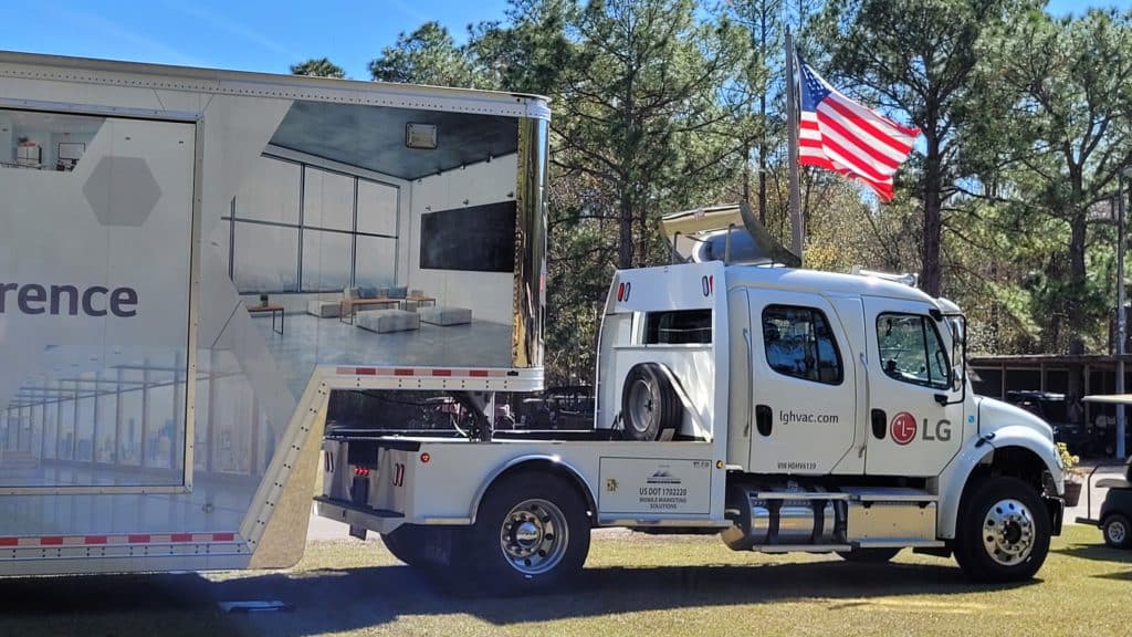 White gooseneck trailer