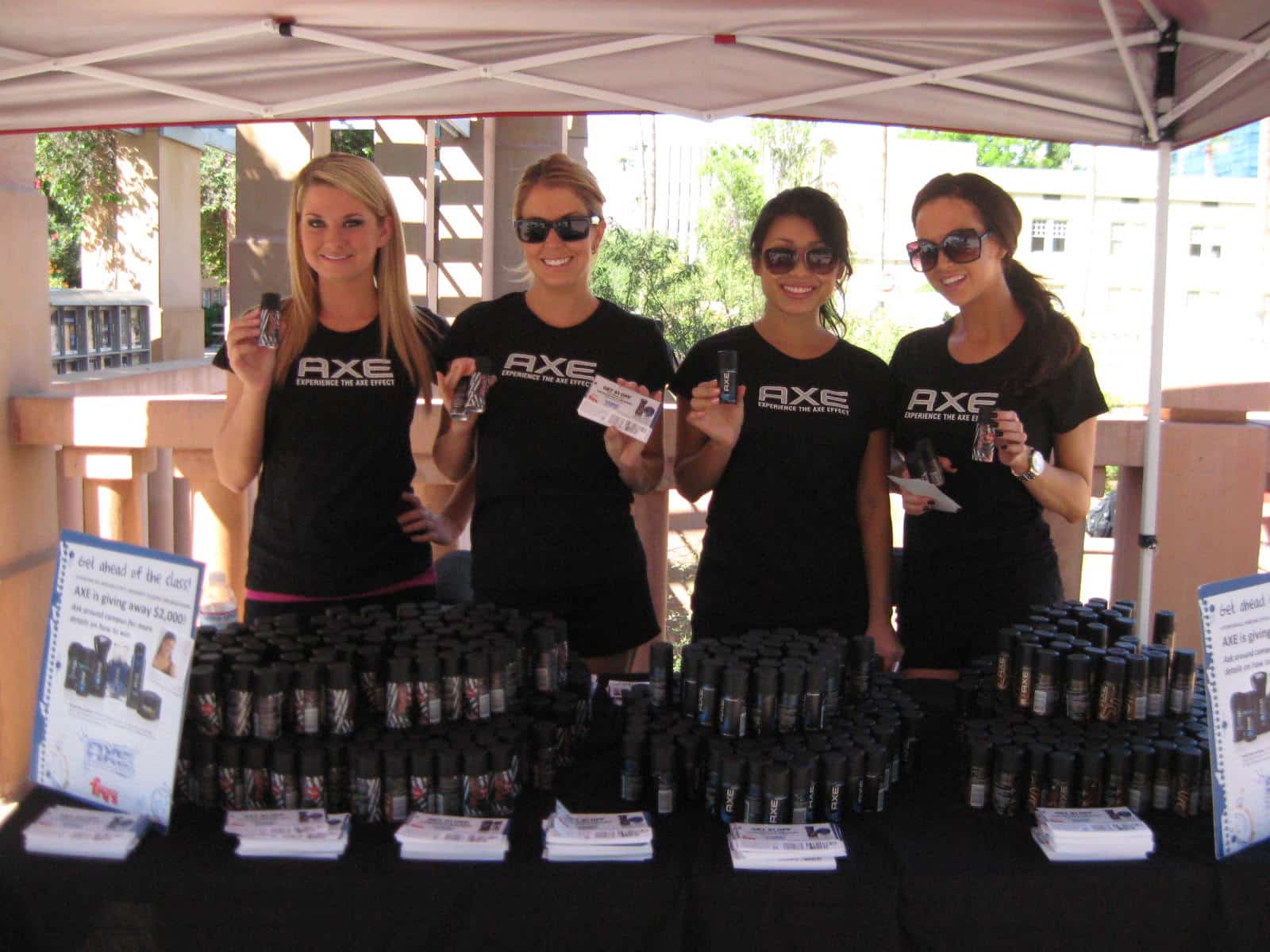 Women posing with AXE