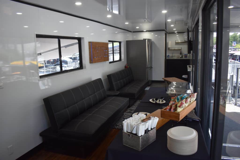 interior of a mobile hospitality trailer