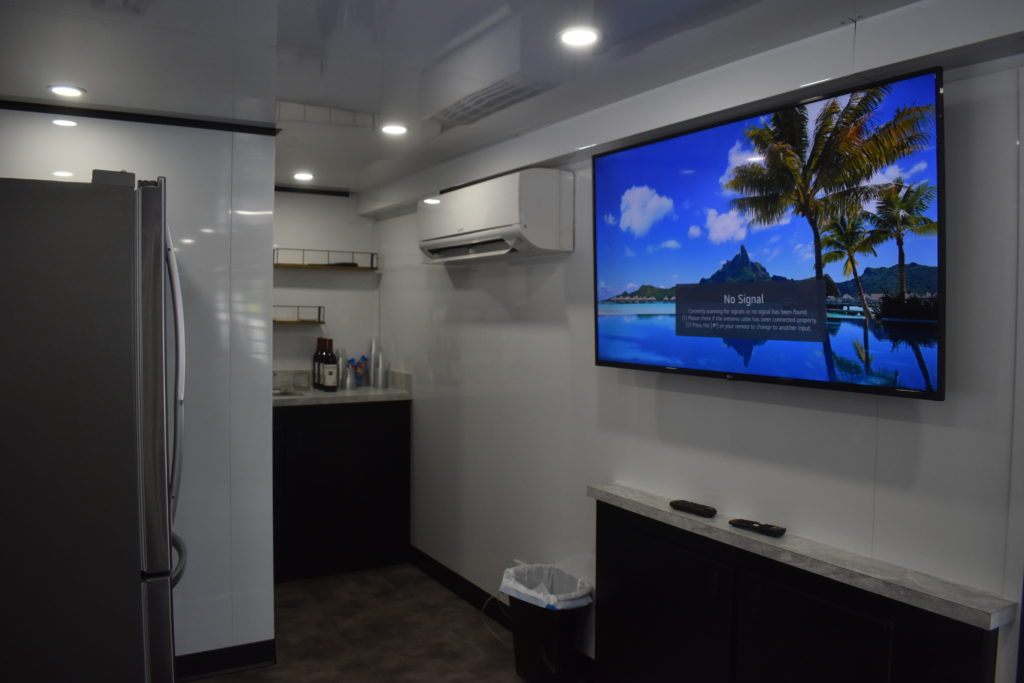 interior of a mobile hospitality trailer