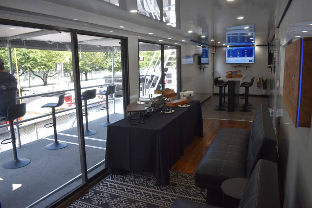 interior of a mobile hospitality trailer