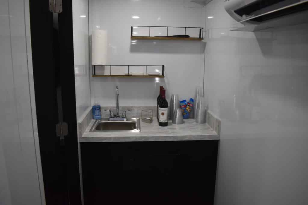 interior of a mobile hospitality trailer