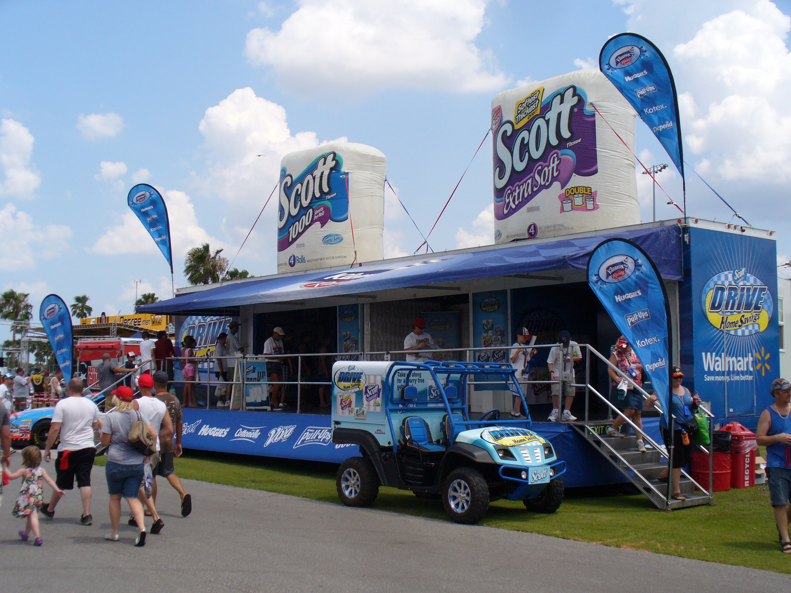 Kimberly Clark Scott toilet paper display on a mobile trailer
