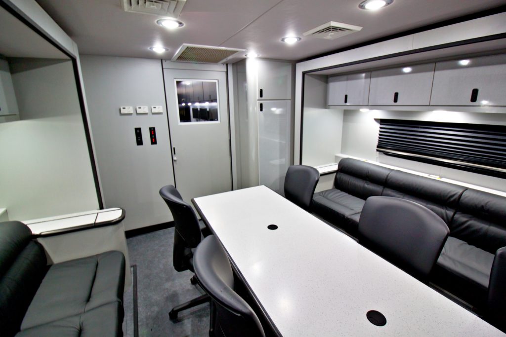 Interior of GM expandable trailer