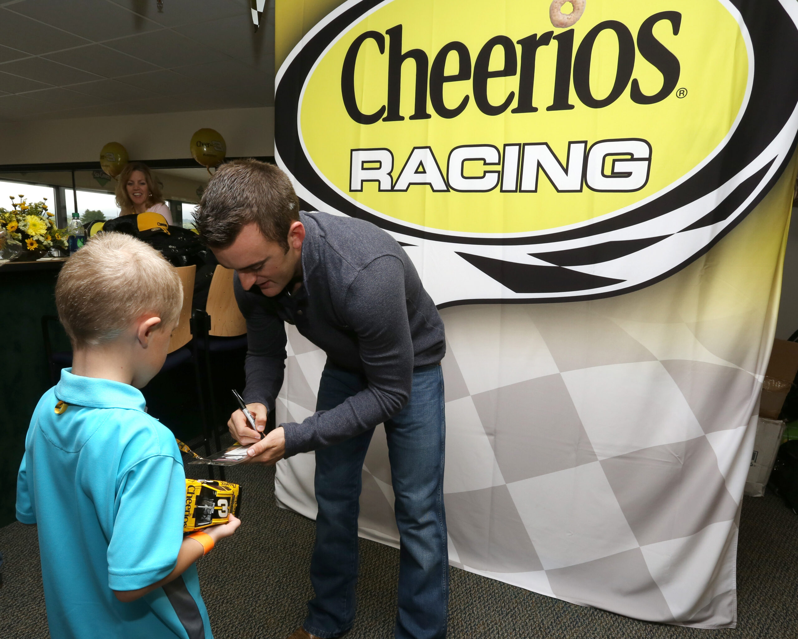 Austin Dillon signing autographs