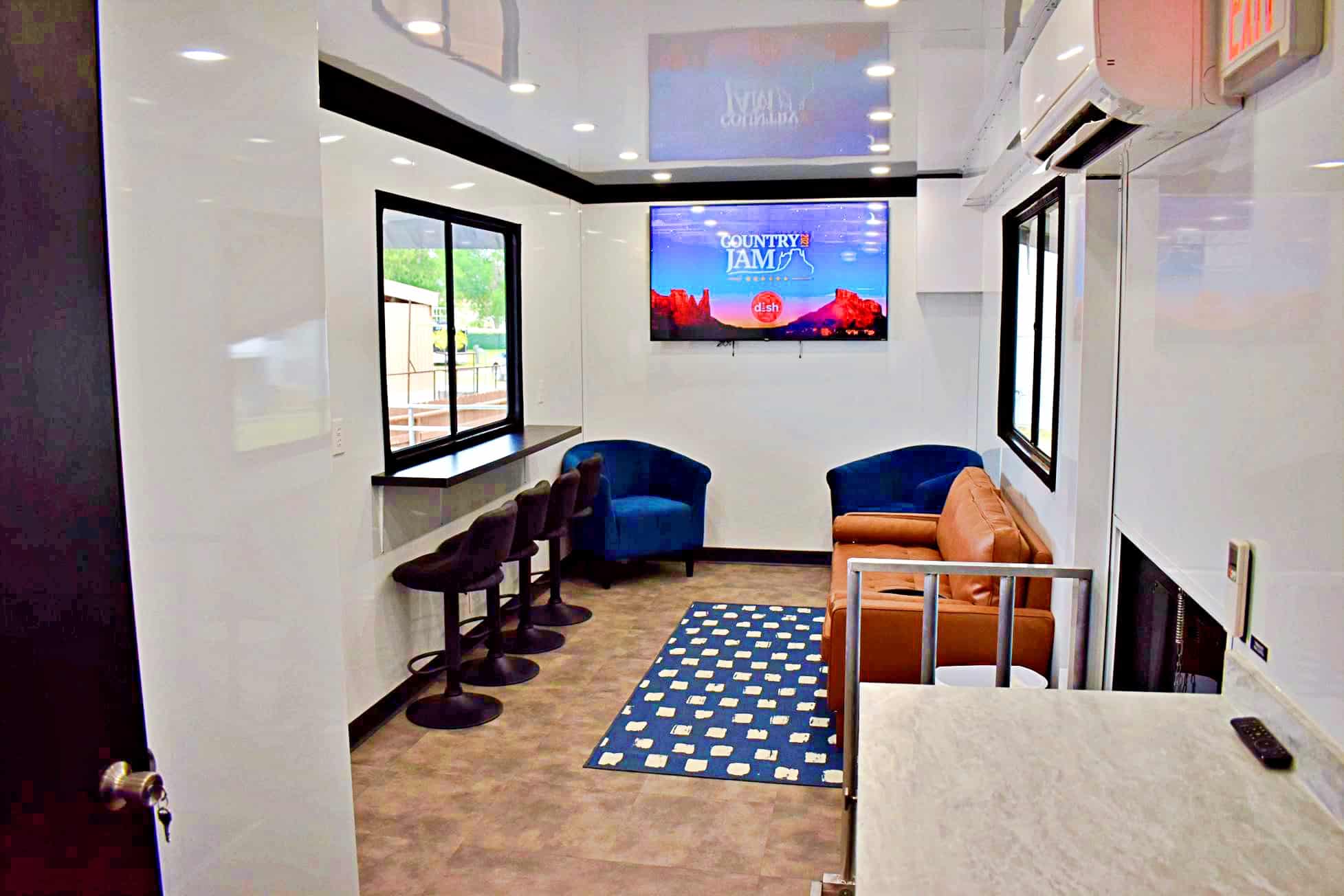 Interior of a Brewco mobile hospitality lounge