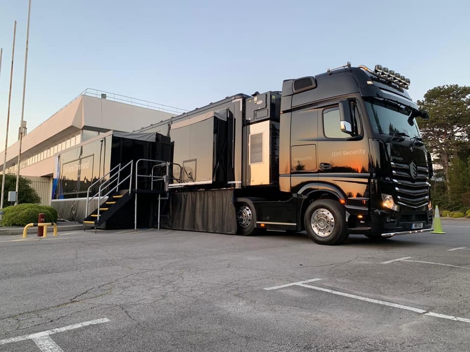 Exterior of IBM Mobile Command Centre Front Slideout Deployed