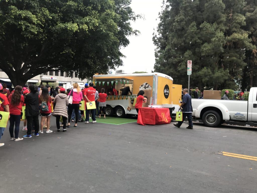 People queuing at a food truck