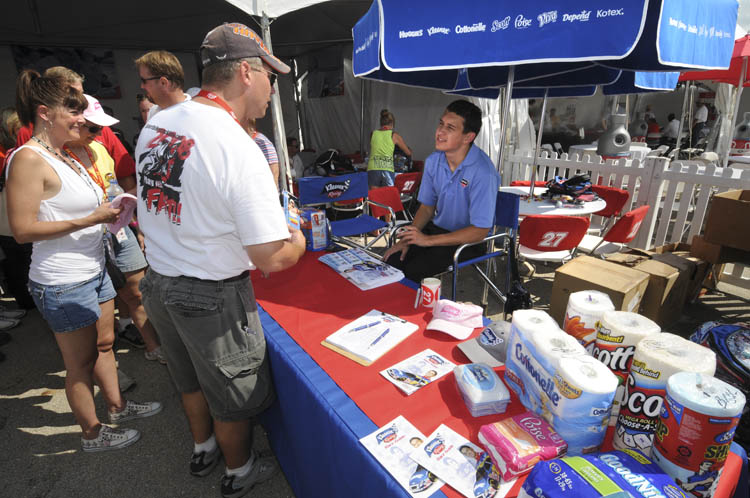 People at a Kimberly Clark tent