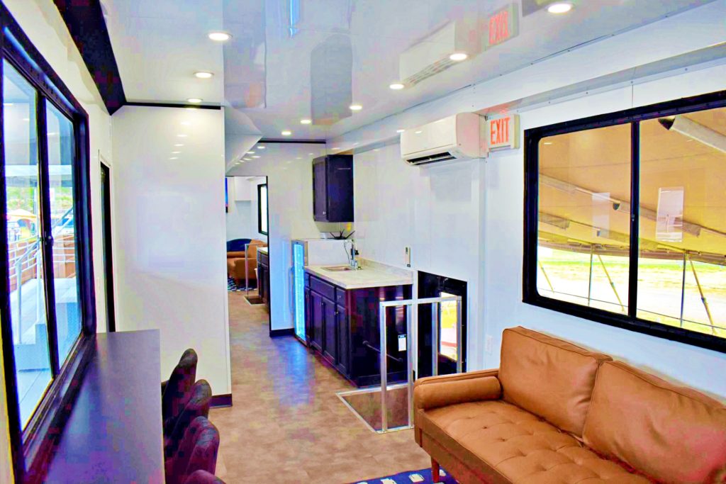 interior of hospitality trailer