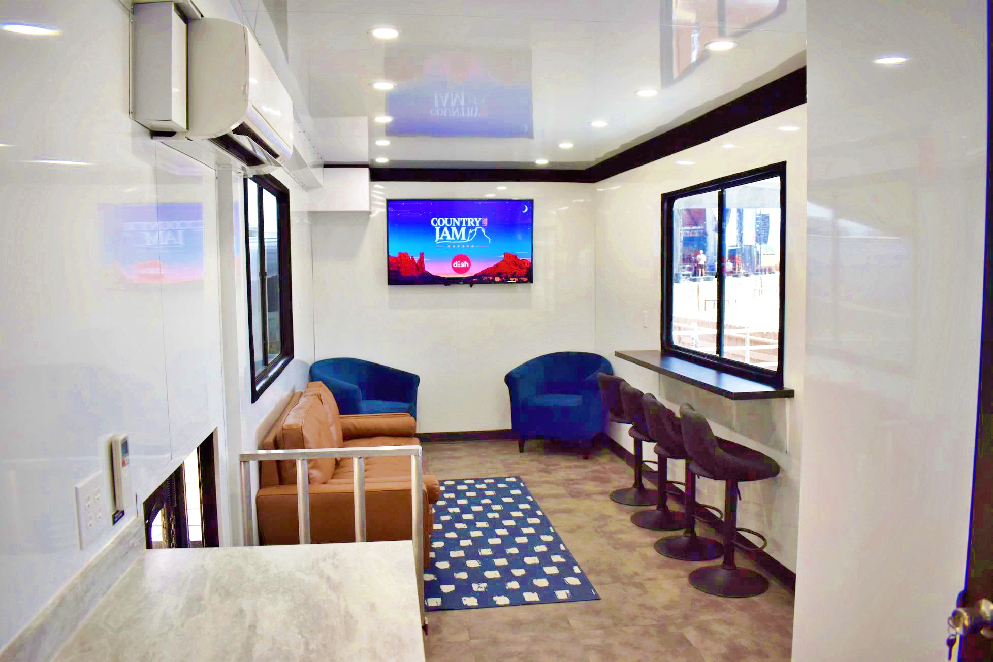 Interior of a Brewco mobile hospitality lounge