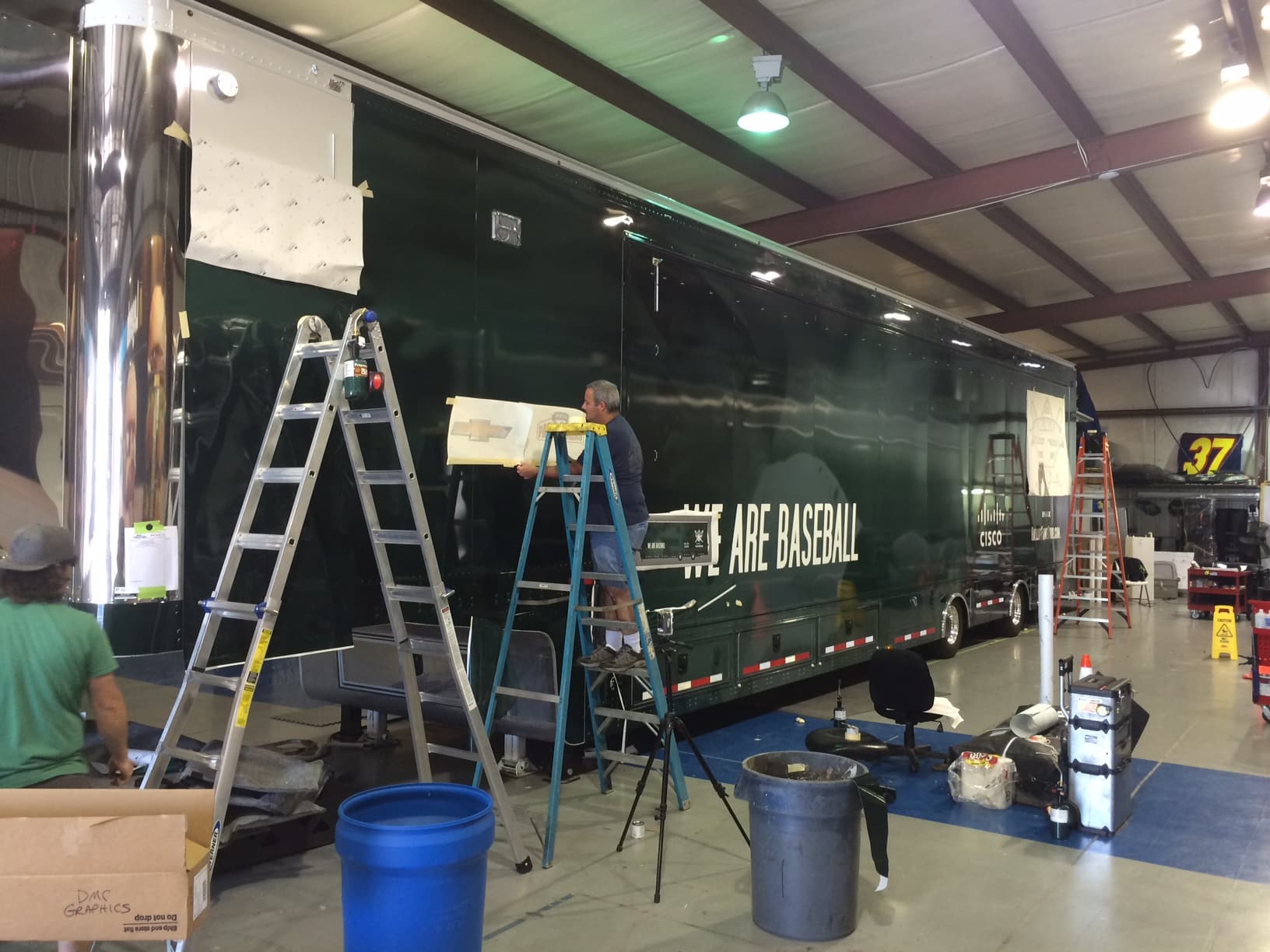 Exterior of MLB mobile museum trailer