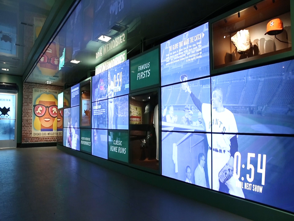 huge screens with baseball displays