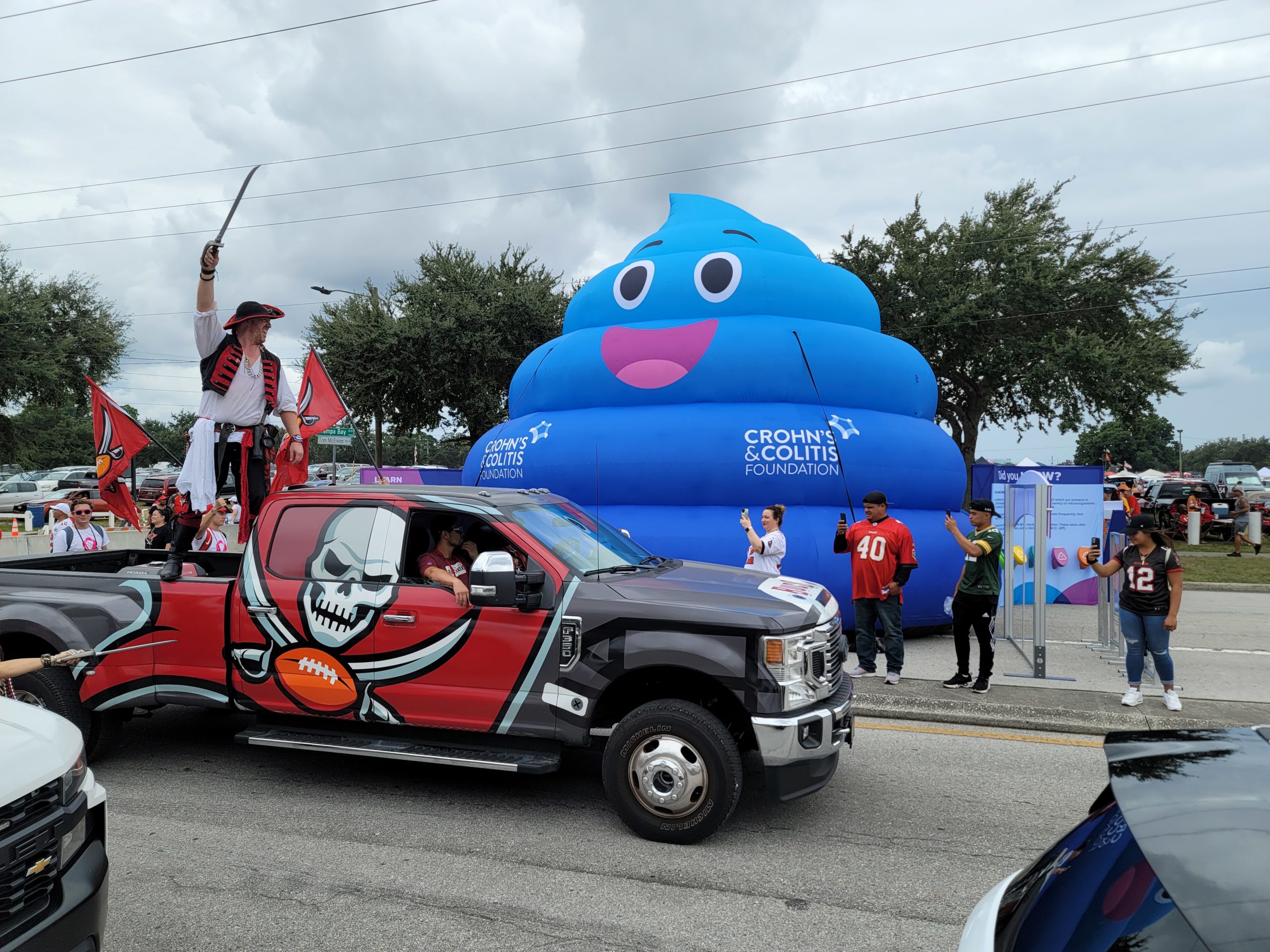 Pirate parade in front of Crohn's and Colitis PoopUp