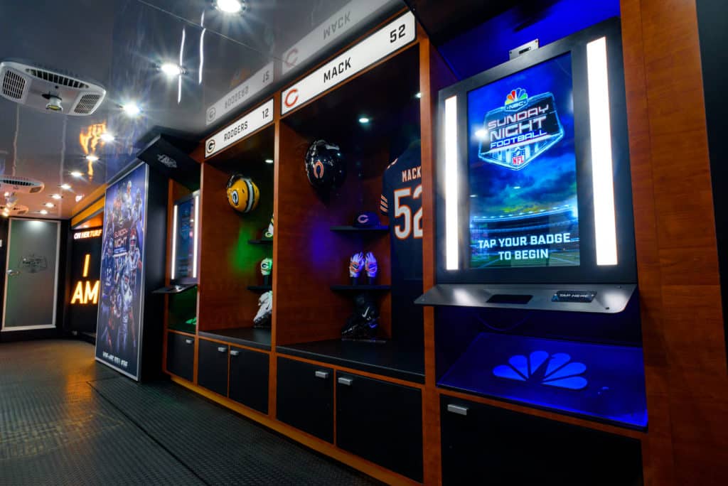 Locker room of SNF custom bus