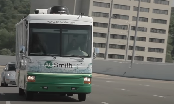AO Smith trailer on the road
