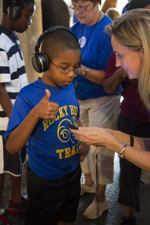 kid with a headphone