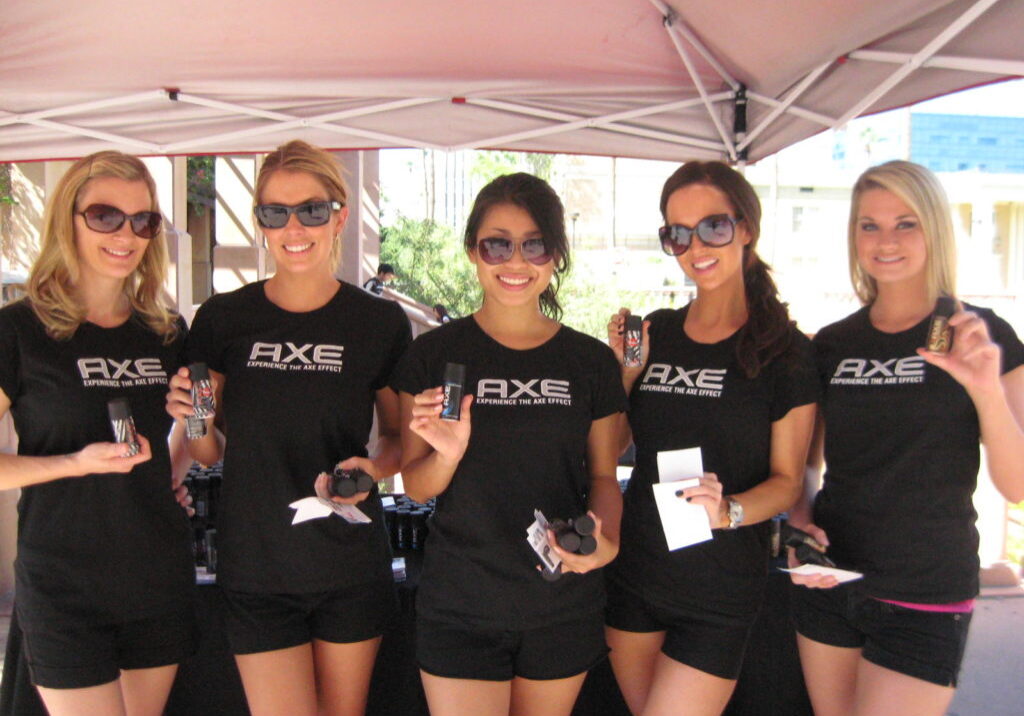 Women posing with AXE
